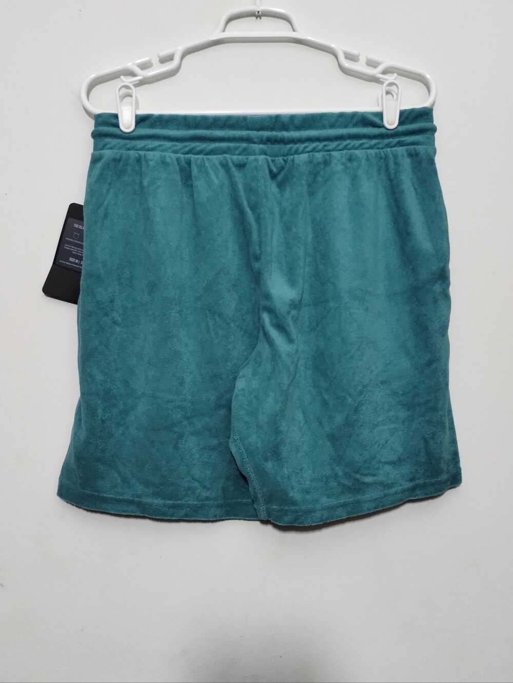 Fabletics Men's M The Island Terry Shorts Teal Green Pink Drawstring Pockets - Picture 3 of 3